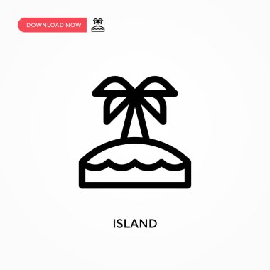 Ada Basit vektör simgesi. Web sitesi veya mobil uygulama için modern, basit düz vektör çizimi