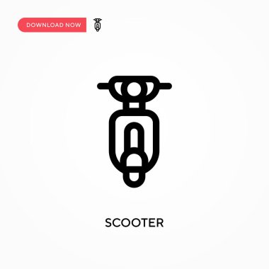 Scooter Basit vektör simgesi. Web sitesi veya mobil uygulama için modern, basit düz vektör çizimi