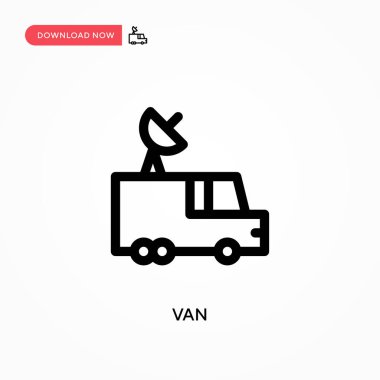 Van Simple vektör simgesi. Web sitesi veya mobil uygulama için modern, basit düz vektör çizimi