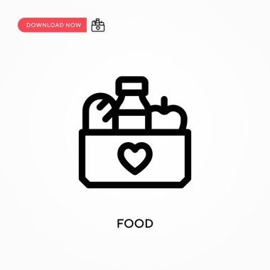 Besin basit vektör simgesi. Web sitesi veya mobil uygulama için modern, basit düz vektör çizimi