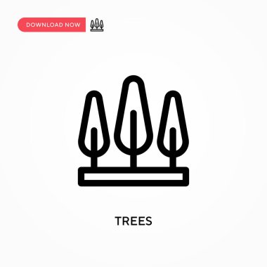 Ağaçlar basit vektör simgesi. Web sitesi veya mobil uygulama için modern, basit düz vektör çizimi