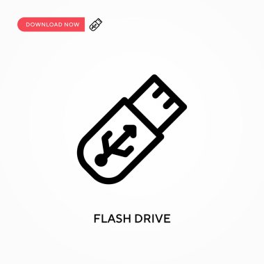 Flaş bellek basit vektör simgesi. Web sitesi veya mobil uygulama için modern, basit düz vektör çizimi