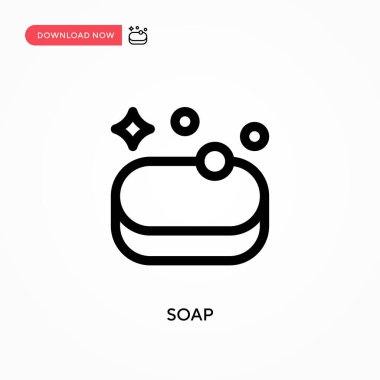 Sabun basit vektör ikonu. Web sitesi veya mobil uygulama için modern, basit düz vektör çizimi