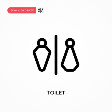 Tuvalet basit vektör simgesi. Web sitesi veya mobil uygulama için modern, basit düz vektör çizimi