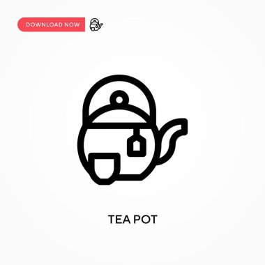 Çay demliği basit vektör simgesi. Web sitesi veya mobil uygulama için modern, basit düz vektör çizimi