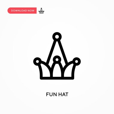 Komik şapka Basit vektör simgesi. Web sitesi veya mobil uygulama için modern, basit düz vektör çizimi