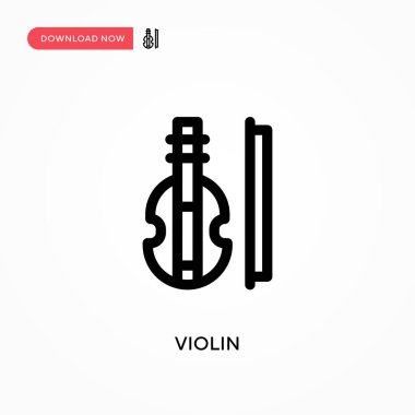 Keman basit vektör simgesi. Web sitesi veya mobil uygulama için modern, basit düz vektör çizimi