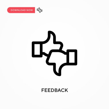 Geri besleme Basit vektör simgesi. Web sitesi veya mobil uygulama için modern, basit düz vektör çizimi
