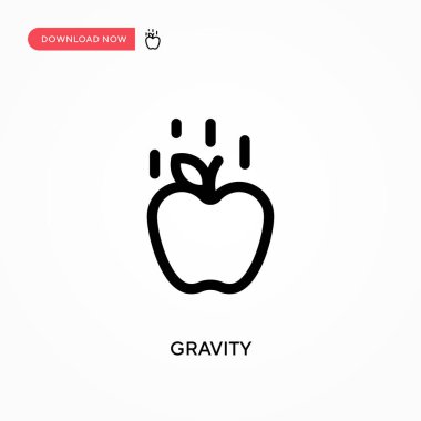 Yer çekimi basit vektör simgesi. Web sitesi veya mobil uygulama için modern, basit düz vektör çizimi