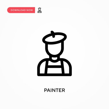 Boyacı Basit vektör simgesi. Web sitesi veya mobil uygulama için modern, basit düz vektör çizimi