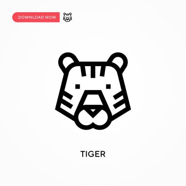 Tiger Simple vektör simgesi. Web sitesi veya mobil uygulama için modern, basit düz vektör çizimi