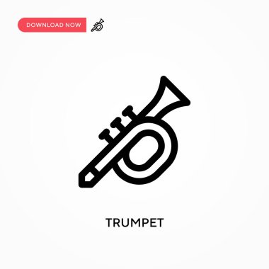 Trompet basit vektör simgesi. Web sitesi veya mobil uygulama için modern, basit düz vektör çizimi