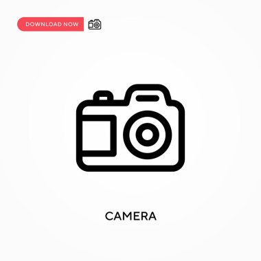 Kamera basit vektör simgesi. Web sitesi veya mobil uygulama için modern, basit düz vektör çizimi