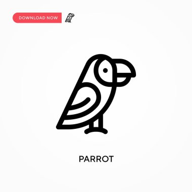 Papağan basit vektör simgesi. Web sitesi veya mobil uygulama için modern, basit düz vektör çizimi
