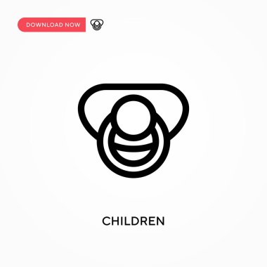 Çocuklar basit vektör simgesi. Web sitesi veya mobil uygulama için modern, basit düz vektör çizimi