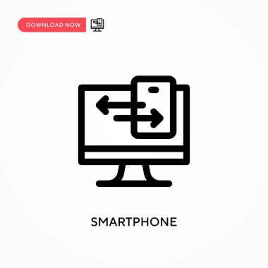 Akıllı telefon basit vektör simgesi. Web sitesi veya mobil uygulama için modern, basit düz vektör çizimi