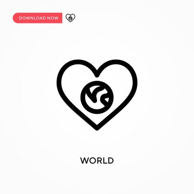 Dünya basit vektör simgesi. Web sitesi veya mobil uygulama için modern, basit düz vektör çizimi