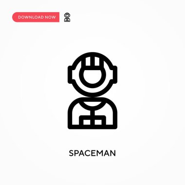 Astronot Basit vektör simgesi. Web sitesi veya mobil uygulama için modern, basit düz vektör çizimi