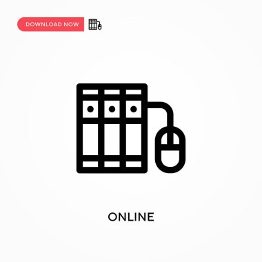 Çevrimiçi Basit vektör simgesi. Web sitesi veya mobil uygulama için modern, basit düz vektör çizimi