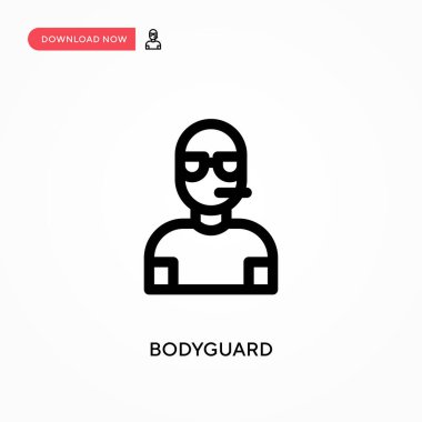 Bodyguard Basit vektör simgesi. Web sitesi veya mobil uygulama için modern, basit düz vektör çizimi