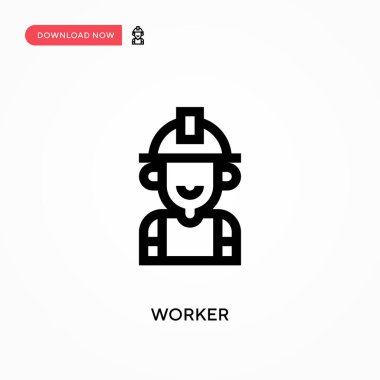 Worker Basit vektör simgesi. Web sitesi veya mobil uygulama için modern, basit düz vektör çizimi