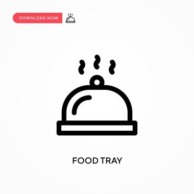 Yemek tepsisi basit vektör simgesi. Web sitesi veya mobil uygulama için modern, basit düz vektör çizimi