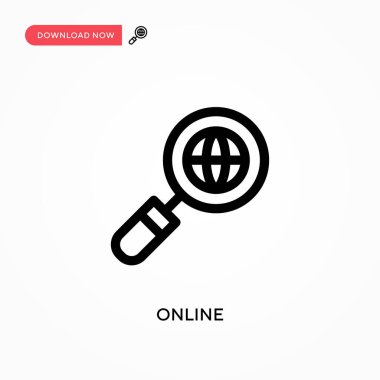 Çevrimiçi Basit vektör simgesi. Web sitesi veya mobil uygulama için modern, basit düz vektör çizimi