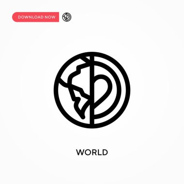 Dünya basit vektör simgesi. Web sitesi veya mobil uygulama için modern, basit düz vektör çizimi