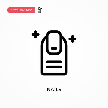 Tırnaklar basit vektör simgesi. Web sitesi veya mobil uygulama için modern, basit düz vektör çizimi