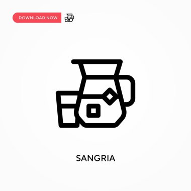 Sangria Basit vektör simgesi. Web sitesi veya mobil uygulama için modern, basit düz vektör çizimi