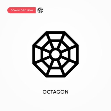 Octagon Basit vektör simgesi. Web sitesi veya mobil uygulama için modern, basit düz vektör çizimi
