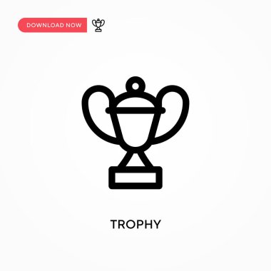 Kupa basit vektör simgesi. Web sitesi veya mobil uygulama için modern, basit düz vektör çizimi