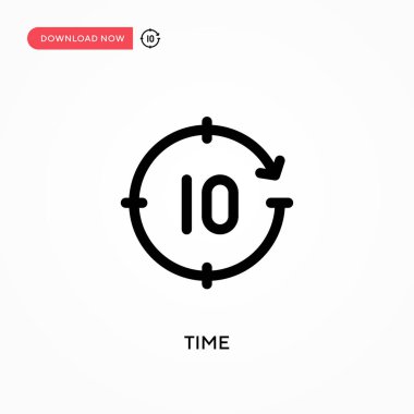 Zaman Basit vektör simgesi. Web sitesi veya mobil uygulama için modern, basit düz vektör çizimi
