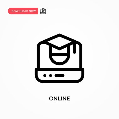 Çevrimiçi Basit vektör simgesi. Web sitesi veya mobil uygulama için modern, basit düz vektör çizimi