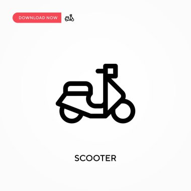 Scooter Basit vektör simgesi. Web sitesi veya mobil uygulama için modern, basit düz vektör çizimi