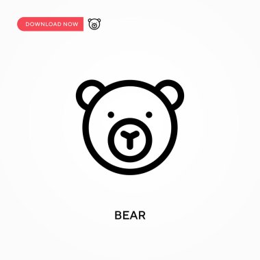 Bear Basit vektör simgesi. Web sitesi veya mobil uygulama için modern, basit düz vektör çizimi