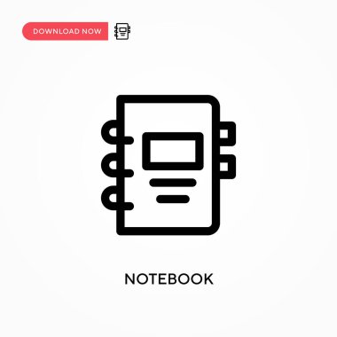 Not Defteri Basit vektör simgesi. Web sitesi veya mobil uygulama için modern, basit düz vektör çizimi