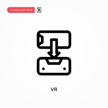 Vr Basit vektör simgesi. Web sitesi veya mobil uygulama için modern, basit düz vektör çizimi