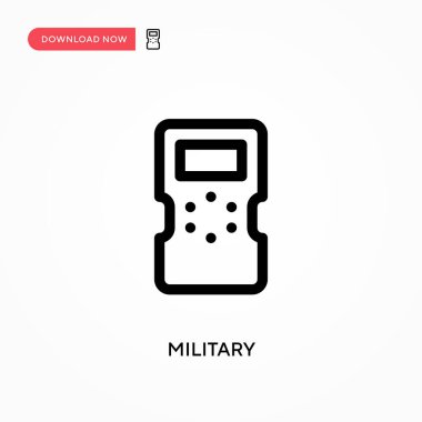 Askeri basit vektör ikonu. Web sitesi veya mobil uygulama için modern, basit düz vektör çizimi