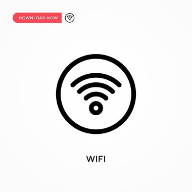 Wifi Basit vektör simgesi. Web sitesi veya mobil uygulama için modern, basit düz vektör çizimi