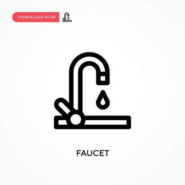 Musluk Basit vektör simgesi. Web sitesi veya mobil uygulama için modern, basit düz vektör çizimi