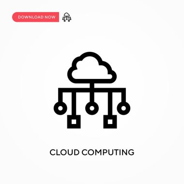 Bulut hesaplama basit vektör simgesi. Web sitesi veya mobil uygulama için modern, basit düz vektör çizimi