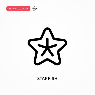 Denizyıldızı Basit vektör simgesi. Web sitesi veya mobil uygulama için modern, basit düz vektör çizimi