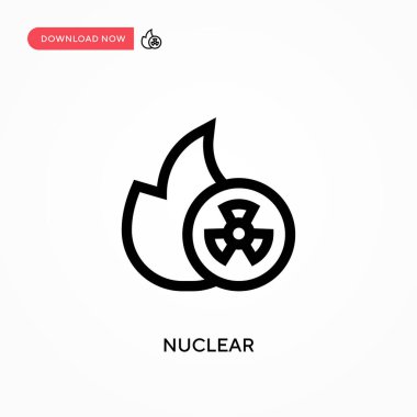 Nükleer basit vektör simgesi. Web sitesi veya mobil uygulama için modern, basit düz vektör çizimi