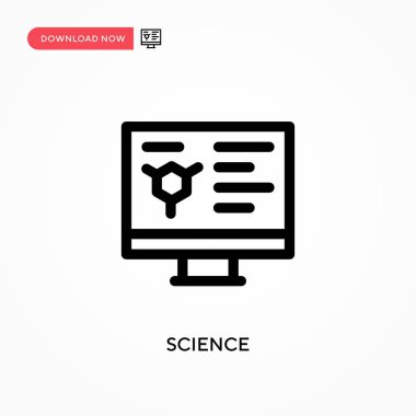Basit Bilim vektör simgesi. Web sitesi veya mobil uygulama için modern, basit düz vektör çizimi