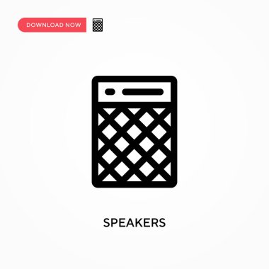 Hoparlörler basit vektör simgesi. Web sitesi veya mobil uygulama için modern, basit düz vektör çizimi