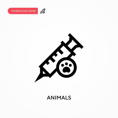 Hayvanlar basit vektör simgesi. Web sitesi veya mobil uygulama için modern, basit düz vektör çizimi