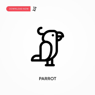Papağan basit vektör simgesi. Web sitesi veya mobil uygulama için modern, basit düz vektör çizimi