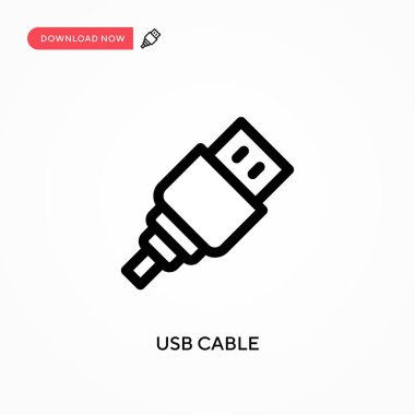 Kullanıcı kablosu basit vektör simgesi. Web sitesi veya mobil uygulama için modern, basit düz vektör çizimi