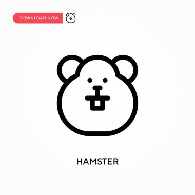 Hamster Basit vektör simgesi. Web sitesi veya mobil uygulama için modern, basit düz vektör çizimi